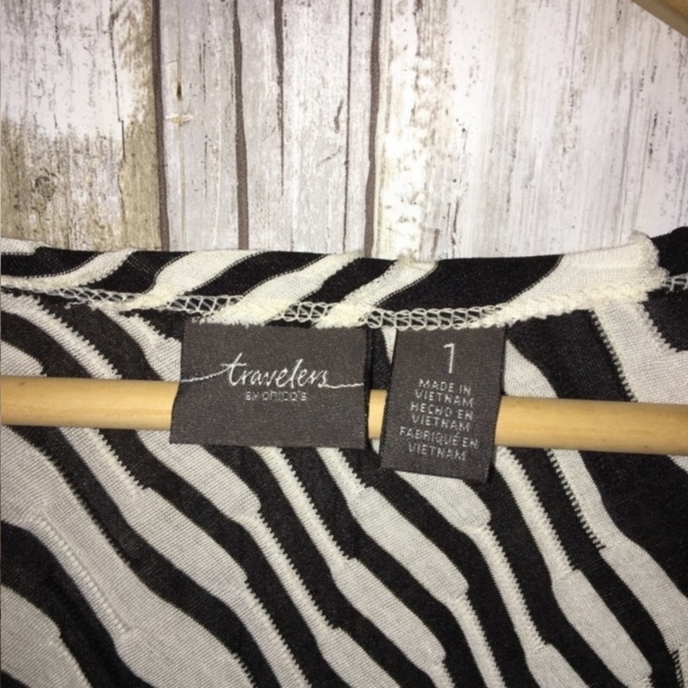 Chico's Striped Light Weight Cardigan - Picture 3 of 4